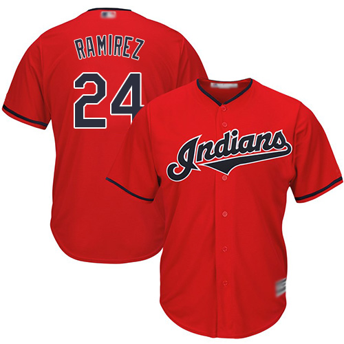 Indians #24 Manny Ramirez Red Stitched Youth MLB Jersey